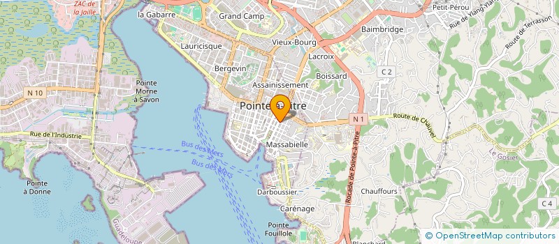 localisation de l'entreprise ASSOCIATION CARIBEENNE POUR L'INTEGRATION ET L'INSERTION DES MIGRANTS  POINTE-A-PITRE