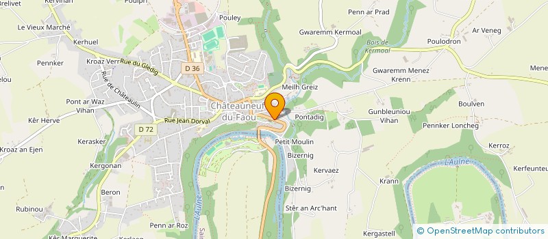 localisation de l'entreprise ASSOCIATION CENTRE ECHANGES KASTELLIG à CHATEAUNEUF-DU-FAOU