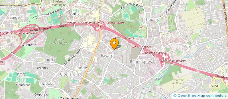 localisation de l'entreprise ASSOCIATION CINQ HEURES DEUX  GRADIGNAN