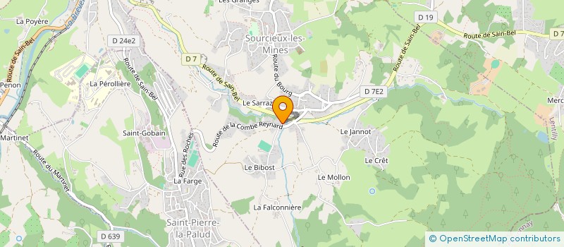 localisation de l'entreprise ASSOCIATION CLASSES EN 7 SOURCIEUX 69  SOURCIEUX-LES-MINES