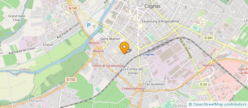 localisation de l'entreprise ASSOCIATION COGNAC HABITAT JEUNES à COGNAC