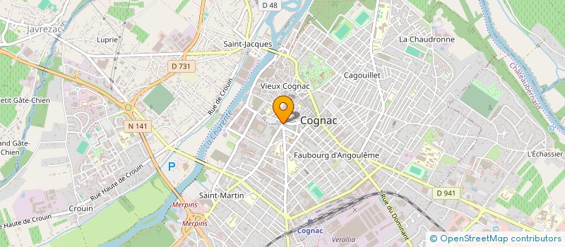localisation de l'entreprise ASSOCIATION COGNACAISE D'ETUDES ET DE RECHERCHES SUBAQUATIQUES à COGNAC