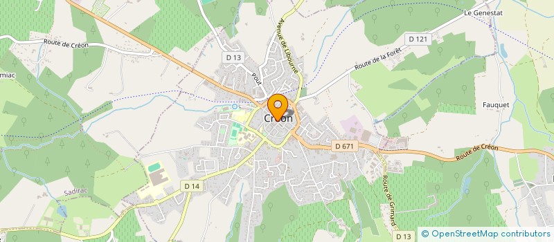 localisation de l'entreprise ASSOCIATION COMMUNALE DE CHASSE AGREE DE CREON  CREON