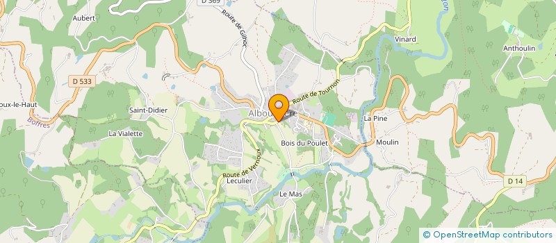 localisation de l'entreprise ASSOCIATION COMMUNALE DE CHASSE AGREEE à ALBOUSSIERE