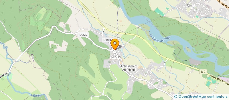 localisation de l'entreprise ASSOCIATION COMMUNALE DE CHASSE AGREEE D'ARBUS  ARBUS