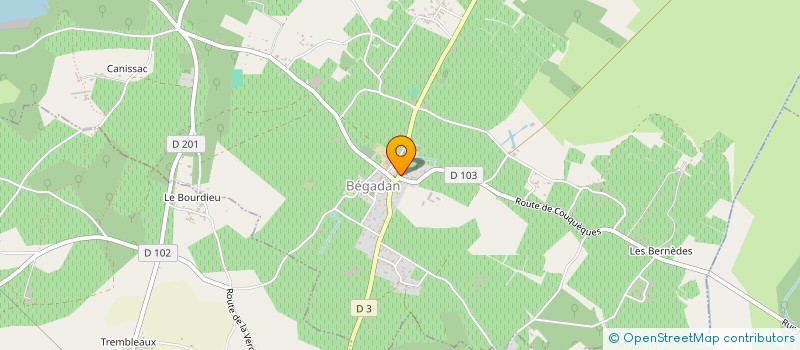 localisation de l'entreprise ASSOCIATION COMMUNALE DE CHASSE AGREEE DE BEGADAN  BEGADAN