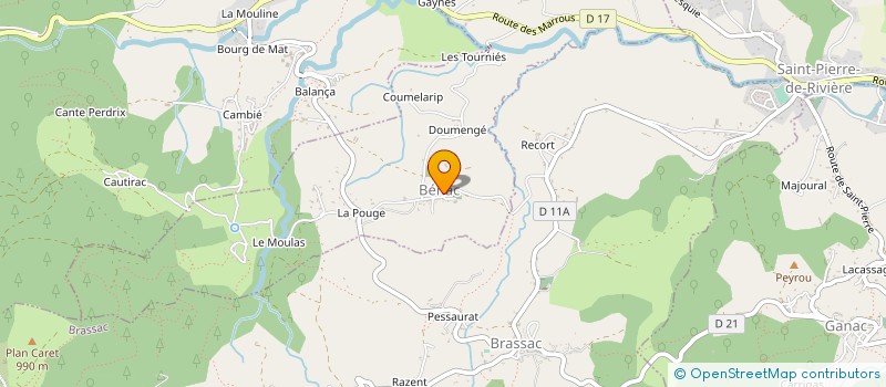 localisation de l'entreprise ASSOCIATION COMMUNALE DE CHASSE AGREEE DE BENAC à BENAC