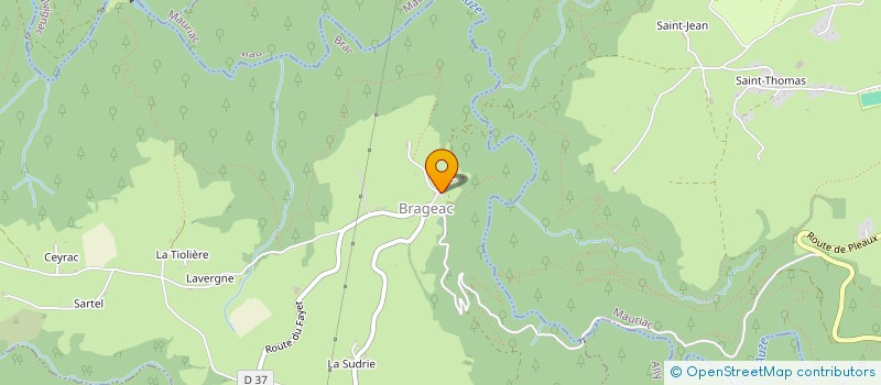 localisation de l'entreprise ASSOCIATION COMMUNALE DE CHASSE AGREEE DE BRAGEAC  BRAGEAC