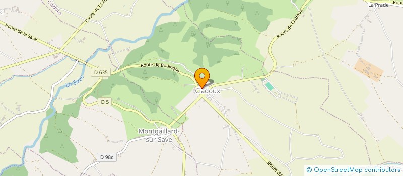 localisation de l'entreprise ASSOCIATION COMMUNALE DE CHASSE AGREEE DE CIADOUX  CIADOUX