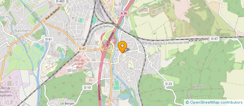 localisation de l'entreprise ASSOCIATION COMMUNALE DE CHASSE AGREEE DE DANJOUTIN à DANJOUTIN