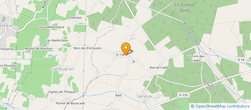 localisation de l'entreprise ASSOCIATION COMMUNALE DE CHASSE AGREEE DE GENERAC  GENERAC