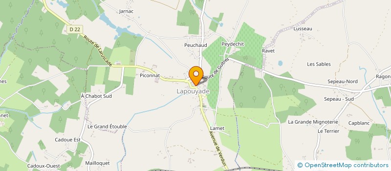 localisation de l'entreprise ASSOCIATION COMMUNALE DE CHASSE AGREEE DE LAPOUYADE  LAPOUYADE