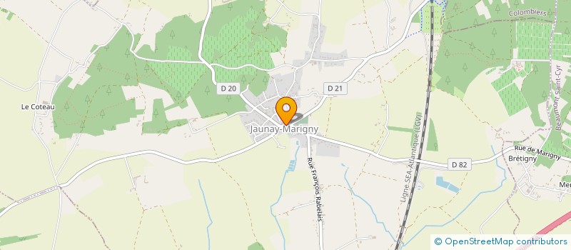 localisation de l'entreprise ASSOCIATION COMMUNALE DE CHASSE AGREEE DE MARIGNY-BRIZAY  JAUNAY-MARIGNY