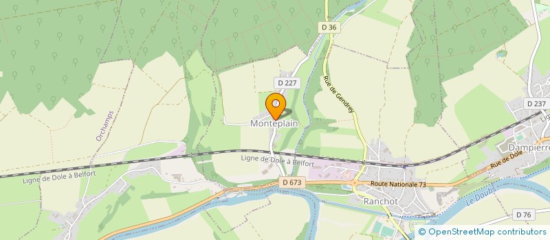 localisation de l'entreprise ASSOCIATION COMMUNALE DE CHASSE AGREEE DE MONTEPLAIN  MONTEPLAIN