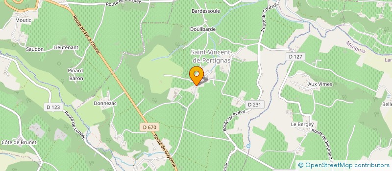 localisation de l'entreprise ASSOCIATION COMMUNALE DE CHASSE AGREEE DE SAINT VINCENT DE PERTIGNAS  SAINT-VINCENT-DE-PERTIGNAS