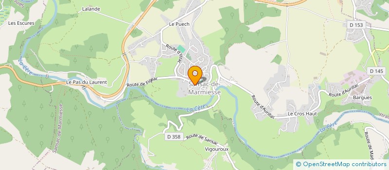 localisation de l'entreprise ASSOCIATION COMMUNALE DE CHASSE AGREEE DE SANSAC DE MARMIESSE à SANSAC-DE-MARMIESSE