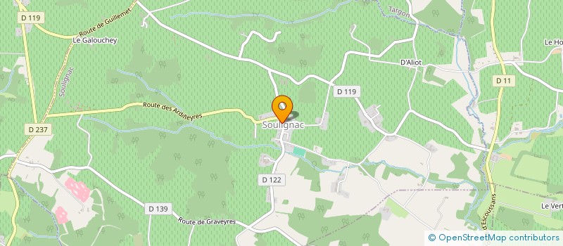 localisation de l'entreprise ASSOCIATION COMMUNALE DE CHASSE AGREEE DE SOULIGNAC  SOULIGNAC