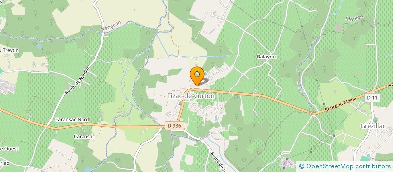 localisation de l'entreprise ASSOCIATION COMMUNALE DE CHASSE AGREEE DE TIZAC DE CURTON   LA DOUILLE TIZACAISE  TIZAC-DE-CURTON