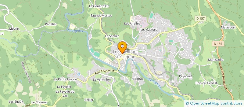 localisation de l'entreprise ASSOCIATION COMMUNALE DE CHASSE AGREEE DU CHAMBON SUR LIGNON à LE CHAMBON-SUR-LIGNON