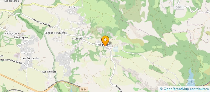 localisation de l'entreprise ASSOCIATION COMMUNALE DE CHASSE AGREEE LA DIANE DE RAMBERT  PRUNIERES