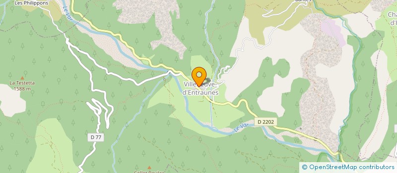 localisation de l'entreprise ASSOCIATION COMMUNALE DE CHASSE DE VILLENEUVE D'ENTRAUNES 'LA SAINT HUBERT VILLENEUVOISE'  VILLENEUVE-D'ENTRAUNES