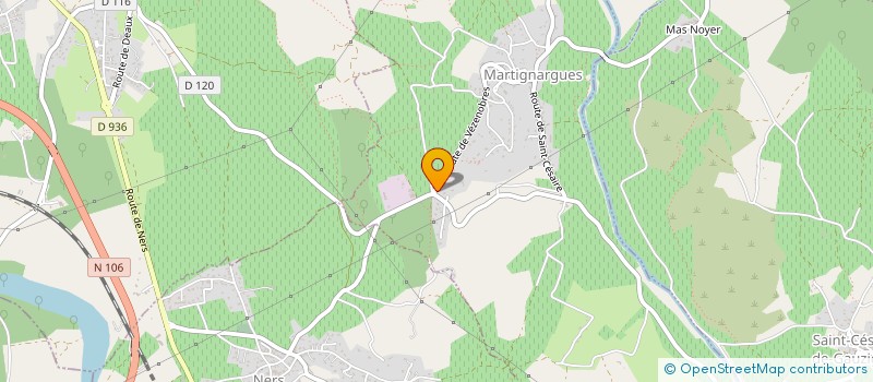 localisation de l'entreprise ASSOCIATION COMMUNALE DE CHASSE LES CAMISARDS DE MARTIGNARGUES  MARTIGNARGUES