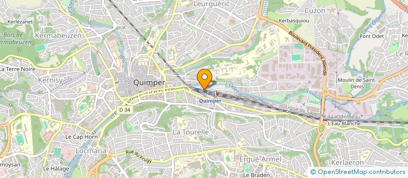 localisation de l'entreprise ASSOCIATION CORNOUAILLAISE DES ELEVEURS AMATEURS D'OISEAUX (A.C.E.A.O.)  QUIMPER