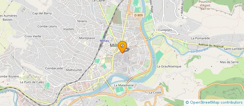 localisation de l'entreprise ASSOCIATION CORPS ET GRAPHIE à MILLAU