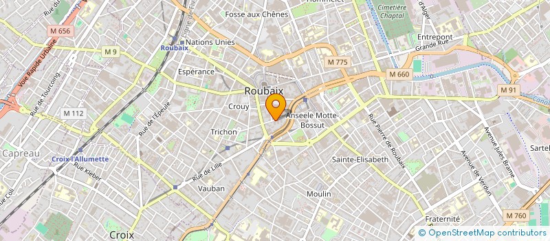 localisation de l'entreprise ASSOCIATION COUP DE POUCE  ROUBAIX