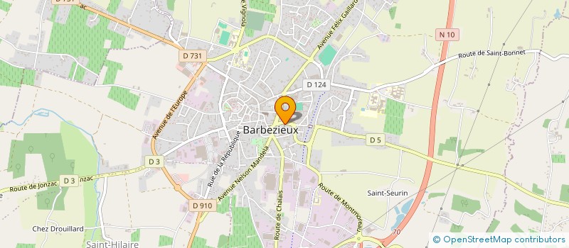 localisation de l'entreprise ASSOCIATION CULTUELLE DE L EGLISE PROTESTANTE UNIE DE BARBEZIEUX  BARBEZIEUX-SAINT-HILAIRE