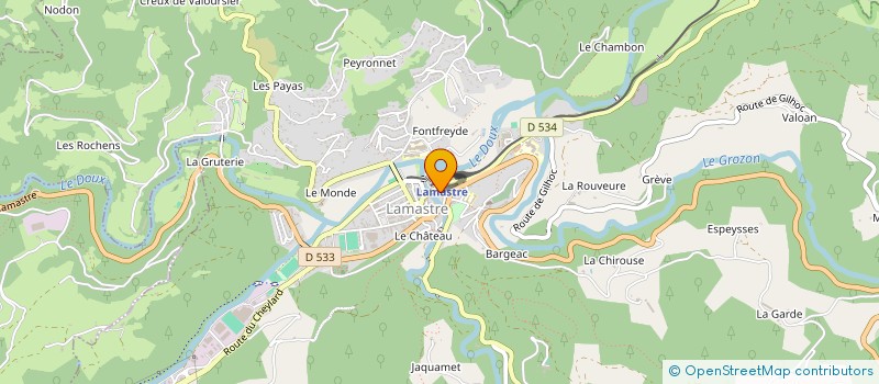 localisation de l'entreprise ASSOCIATION CULTUELLE DE L'EGLISE PROTESTANTE UNIE DE LA VALLEE DU DOUX  LAMASTRE