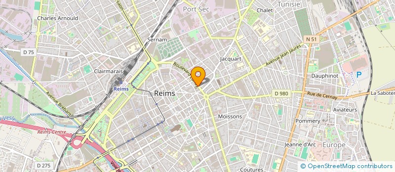 localisation de l'entreprise  ASSOCIATION CULTUELLE DE L'EGLISE PROTESTANTE UNIE DE REIMS-EPERNAY.  REIMS