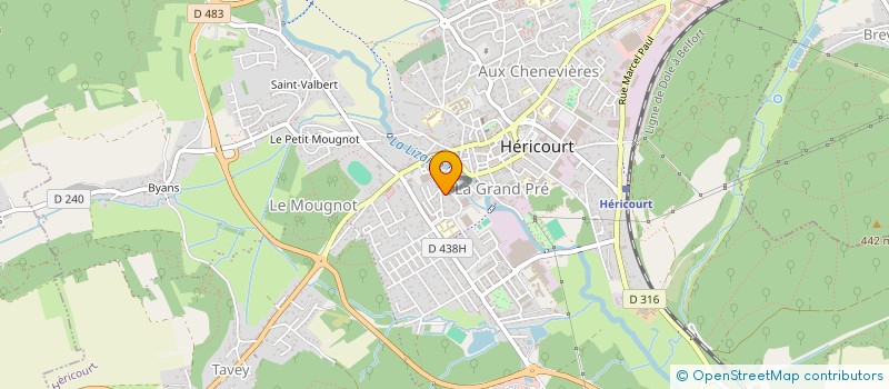 localisation de l'entreprise ASSOCIATION CULTUELLE EGLISE EVANGELIQUE  HERICOURT