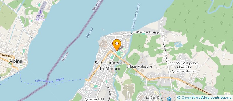 localisation de l'entreprise ASSOCIATION CULTURE LOISIRS HEBERGEMENT SPORT APATOU à SAINT-LAURENT-DU-MARONI
