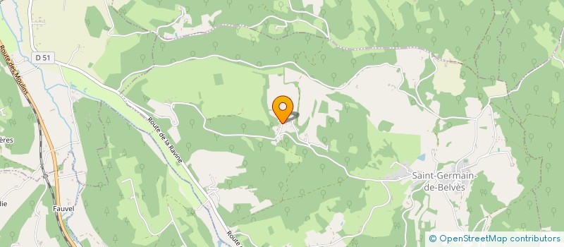 localisation de l'entreprise ASSOCIATION CULTURELLE CINEPHILE ET ECOLOGIQUE SOLIDAIRE (ACCES)  SAINT-GERMAIN-DE-BELVES