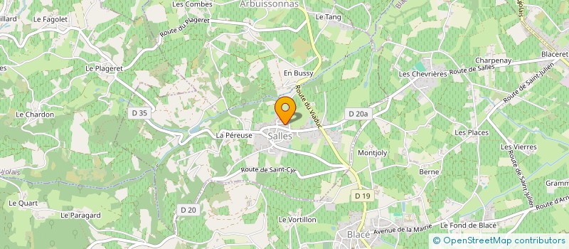 localisation de l'entreprise ASSOCIATION CULTURELLE D'ANIMATION  SALLES-ARBUISSONNAS-EN-BEAUJOLAIS