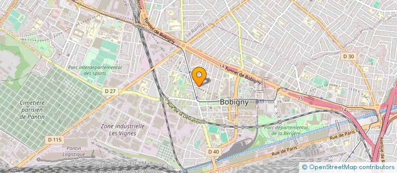 localisation de l'entreprise ASSOCIATION CULTURELLE DE DANSE FOLKLORIQUE HAITIENNE DE BOBIGNY  BOBIGNY