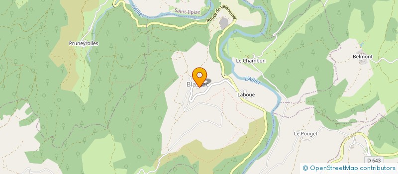 localisation de l'entreprise ASSOCIATION CULTURELLE ET SPORTIVE DE LA RIBEYRE  LAVOUTE-CHILHAC