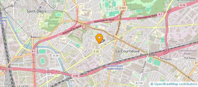 localisation de l'entreprise ASSOCIATION CULTURELLE, HUMANITAIRE ET SOCIALE RISSALA DES COMORES 78 (A.C.H.S.R.D.C.78) à LA COURNEUVE