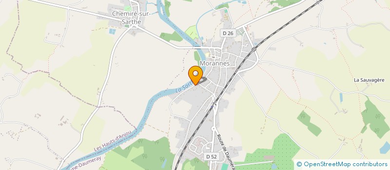 localisation de l'entreprise ASSOCIATION CULTURELLE NIENKE ET LOIC  MORANNES SUR SARTHE-DAUMERAY