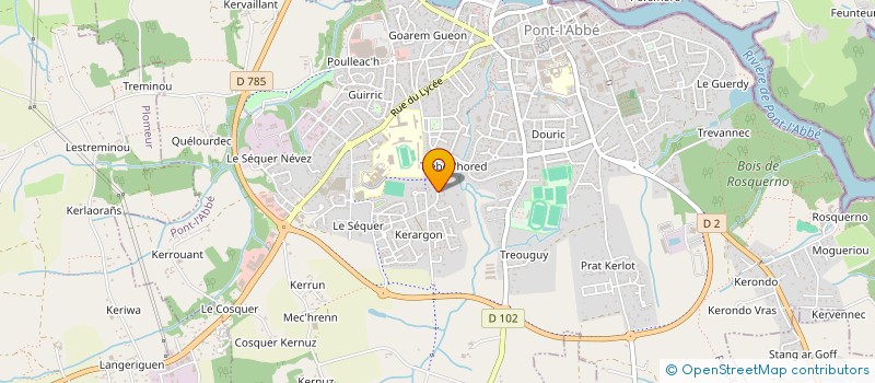 localisation de l'entreprise ASSOCIATION CULTURELLE OECUMENIQUE EN FINISTERE  PONT-L'ABBE