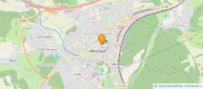 localisation de l'entreprise ASSOCIATION CULTURELLE PORTUGAISE D'HERICOURT (A.C.P.H.)  HERICOURT