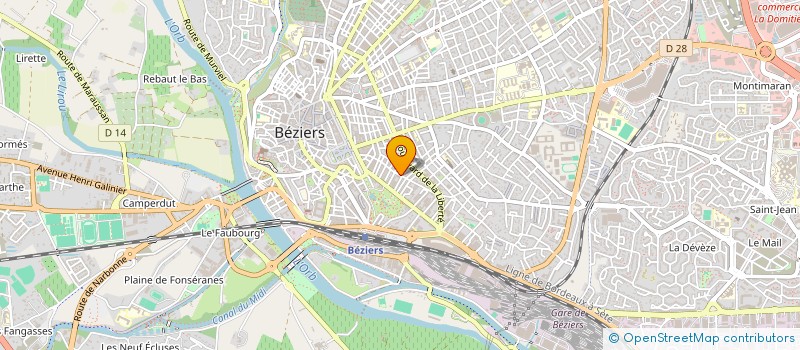localisation de l'entreprise ASSOCIATION CYNOPHILE DE TOURBES (CLUB CANIN)  BEZIERS