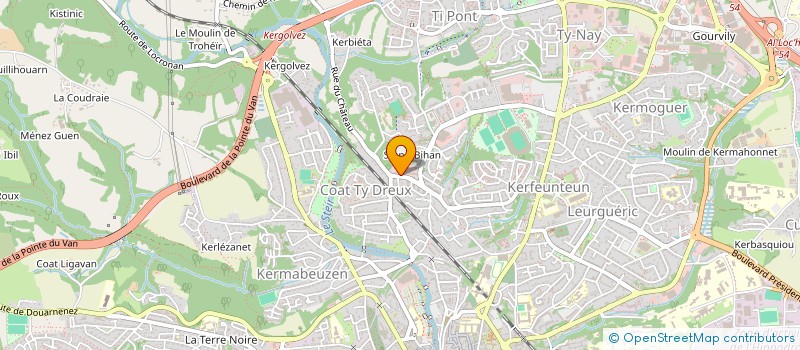 localisation de l'entreprise ASSOCIATION D'ACTION SOCIALE, CULTURELLE, SPORTIVE ET DE LOISIRS DES PERSONNELS DU MINISTERE DE L'AGRICULTURE DU FINISTE à QUIMPER