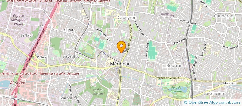 localisation de l'entreprise ASSOCIATION D'AIDE A DOMICILE AVEC GARDE ITINERANTE DE NUIT à MERIGNAC