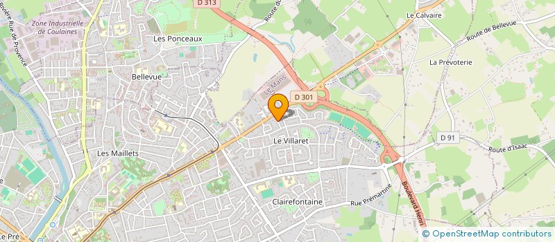 localisation de l'entreprise ASSOCIATION D'ANIMATION DES QUARTIERS DU GUE DE MAULNY  LE MANS