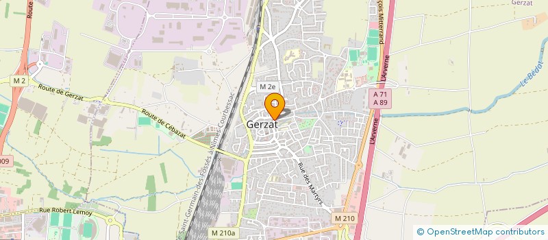 localisation de l'entreprise ASSOCIATION D'ARCHEOLOGIE ET DE PROTECTION DU PATRIMOINE  GERZAT