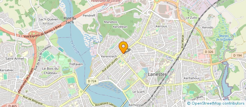 localisation de l'entreprise ASSOCIATION D'EDUCATION POPULAIRE NOTRE DAME DU PORT  LANESTER