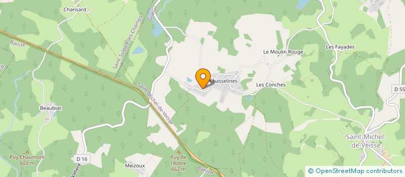 localisation de l'entreprise ASSOCIATION D'ENTENTE POUR L'EMBELLISSEMENT ET LA PROTECTION DU PETIT PATRIMOINE DE CHASSELINES  SAINT-MICHEL-DE-VEISSE