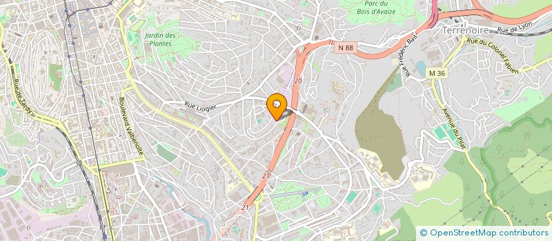 localisation de l'entreprise ASSOCIATION D'INSERTION PROFESSIONNELLE PAR LA FORMATION ET LES ECHANGES  SAINT-ETIENNE